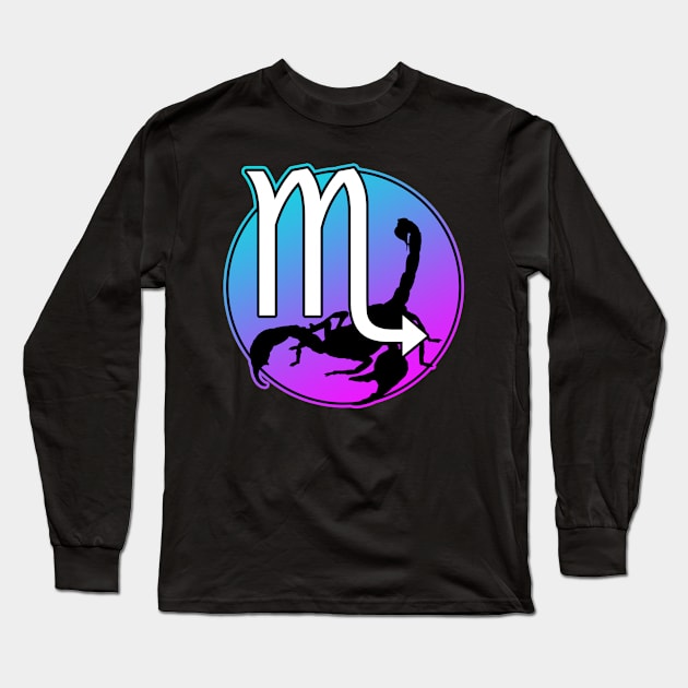 Scorpio Symbol Scorpion Minimal Long Sleeve T-Shirt by Shawnsonart